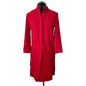 Public School NYC Red Crepe Drawstring Waist Pullover Dress • Size S
